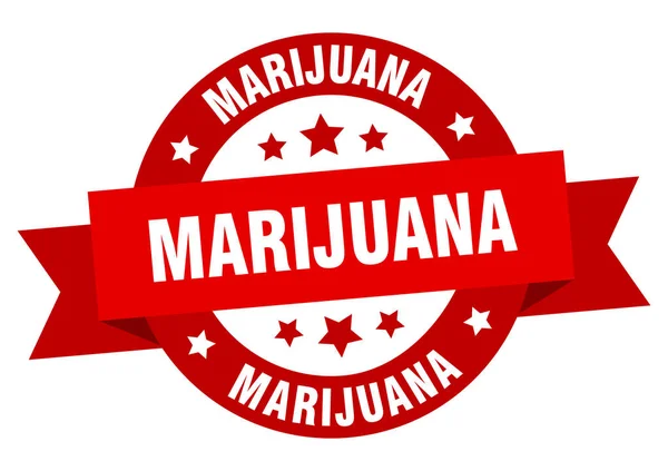 Marihuana-Schleife. Marihuana rundes rotes Schild. Marihuana — Stockvektor