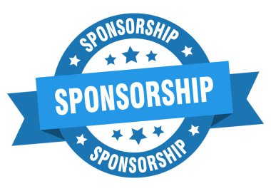 sponsorship ribbon. sponsorship round blue sign. sponsorship clipart
