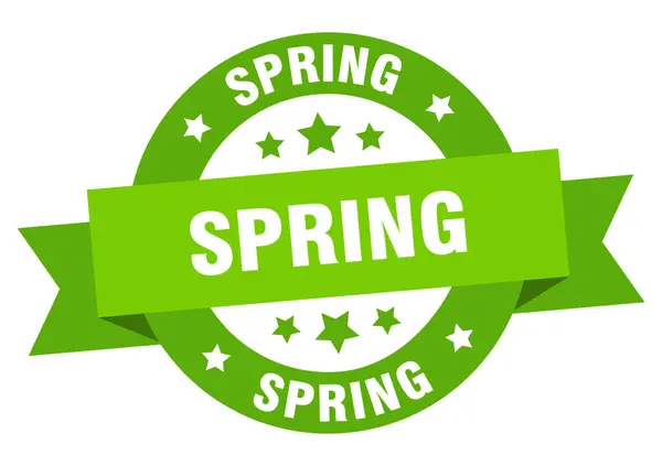 Fita de mola. Primavera redonda sinal verde. primavera — Vetor de Stock