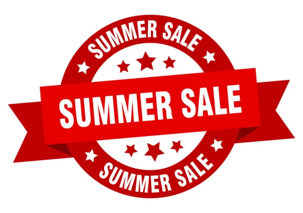 Fita de venda de verão. venda de verão redonda sinal vermelho. venda de verão — Vetor de Stock
