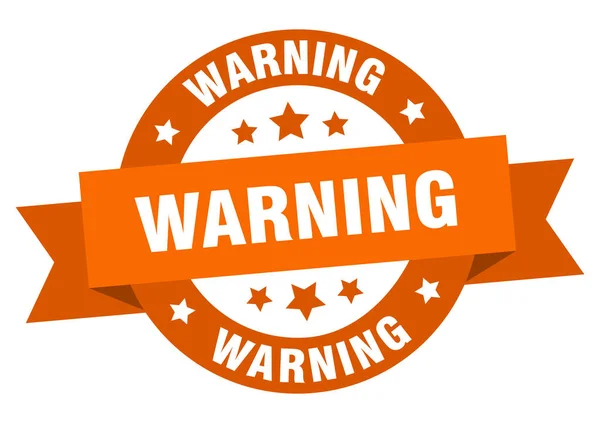 Ruban d'avertissement. avertissement rond signe orange. avertissement — Image vectorielle