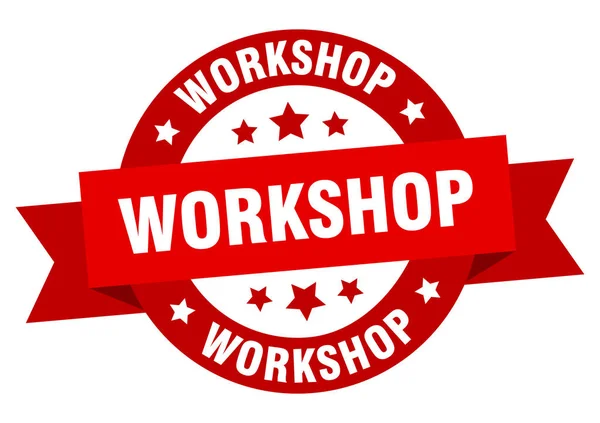 Workshop lint. workshop ronde rode teken. Workshop — Stockvector