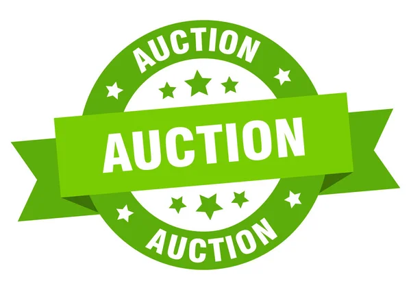 Auction ribbon. auction round green sign. auction — Stock vektor