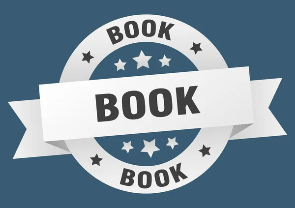 Nastro del libro. libro rotondo segno bianco. libro — Vettoriale Stock