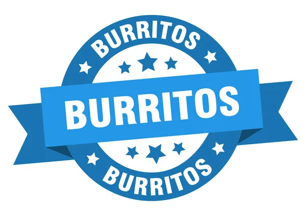 Stužka burritos. Modrý symbol burritos. Burritos — Stockový vektor