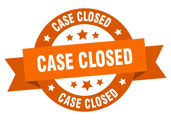 Case closed ribbon. case closed round orange sign. case closed — Stock Vector