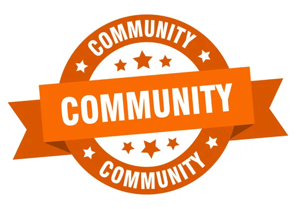 Community ribbon. community round orange sign. community — Stock vektor