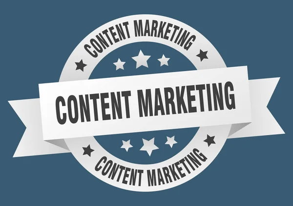 Lint voor content marketing. inhoudsmarketing ronde witte teken. content marketing — Stockvector