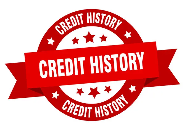 Ruban d'historique de crédit. antécédents de crédit rond signe rouge. antécédents de crédit — Image vectorielle