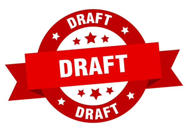 Draft ribbon. draft round red sign. draft — Stockvector