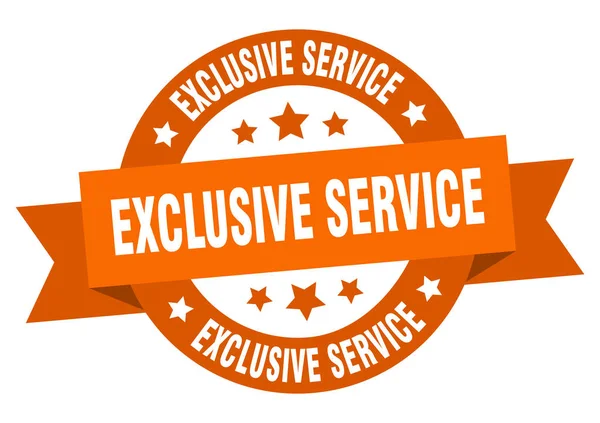 Ruban de service exclusif. service exclusif rond signe orange. service exclusif — Image vectorielle