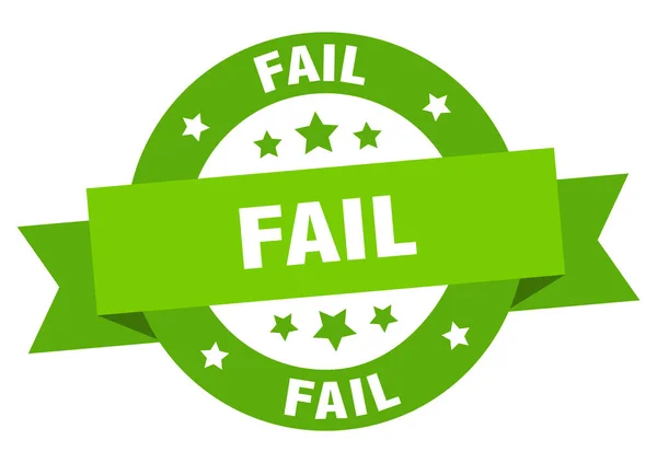 Лента провала. Не хватает зеленого знака. fail — стоковый вектор