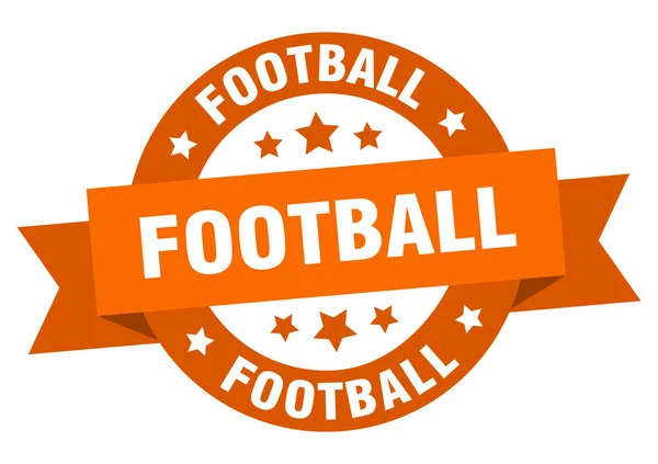 Fußballband. Fußballrunde orangefarbenes Schild. Fußball — Stockvektor