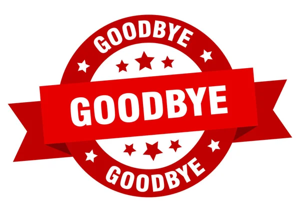 Abschiedsband. Abschiedsrunde rotes Schild. Abschied — Stockvektor