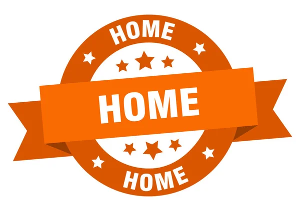 Домашняя лента. домашний круглый оранжевый знак. домой — стоковый вектор