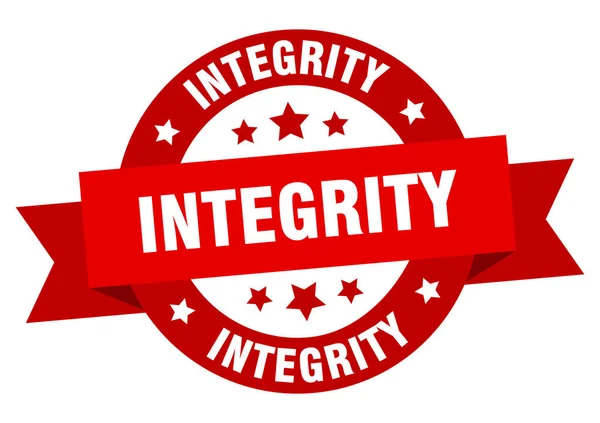 Pásu karet integrity. červenou značku s integritou. Integrity — Stockový vektor