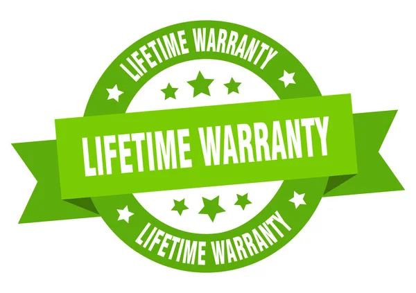 Lifetime warranty ribbon. lifetime warranty round green sign. lifetime warranty — Stock Vector