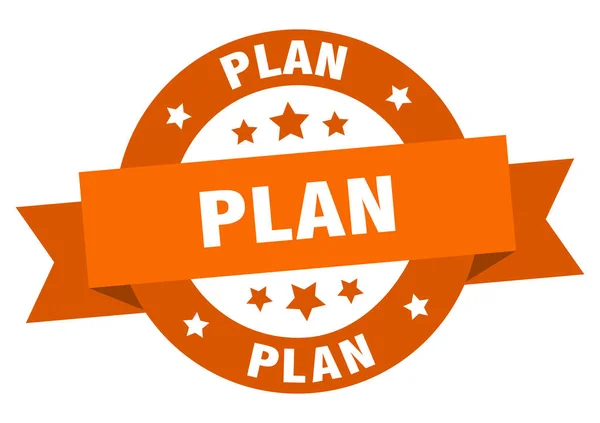 Ruban plan. plan rond signe orange. plan — Image vectorielle