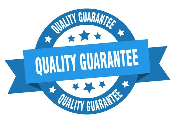 Fita de garantia de qualidade. garantia de qualidade redonda sinal azul. garantia de qualidade — Vetor de Stock