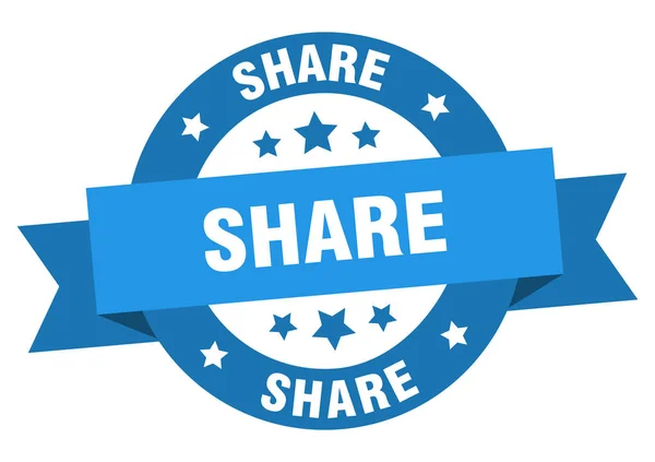 Share ribbon. share round blue sign. share — Stock Vector
