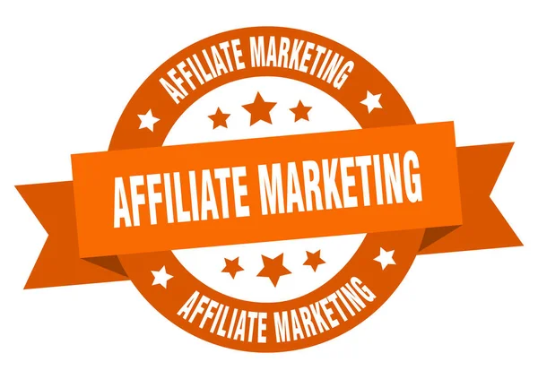 Nastro di marketing di affiliazione. marketing di affiliazione rotondo segno arancione. marketing di affiliazione — Vettoriale Stock