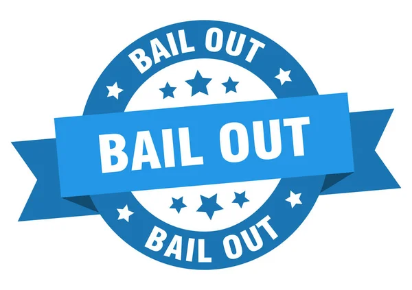 Bail uit lint. bail out ronde blauwe teken. bail out — Stockvector