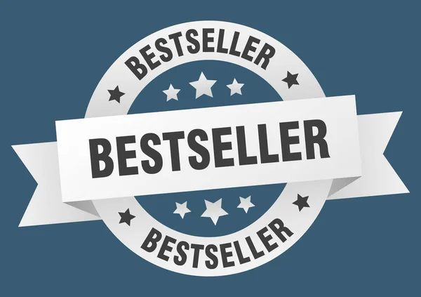 Fita best-seller. bestseller redondo sinal branco. bestseller — Vetor de Stock