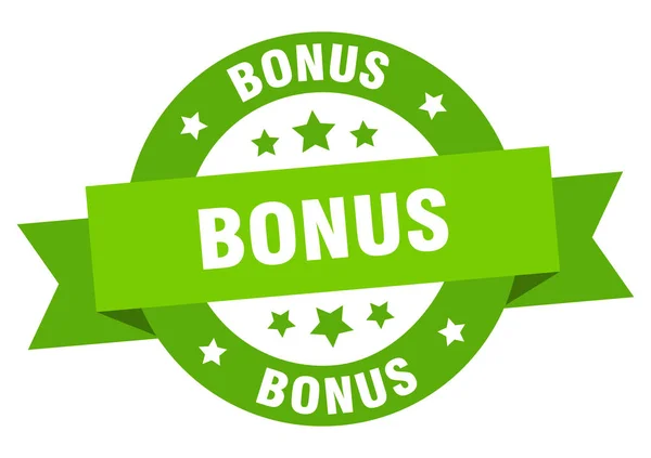 Wstążka bonusowa. Bonus okrągły zielony znak. Bonus — Wektor stockowy