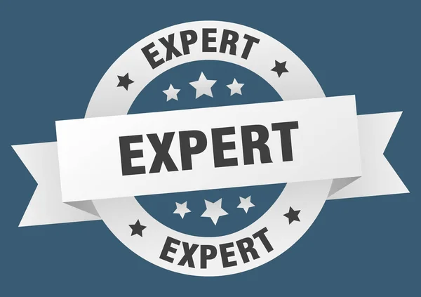 Expert band. expert runda vit skylt. Expert — Stock vektor