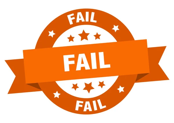 Fail ribbon. fail round orange sign. fail — Stock Vector