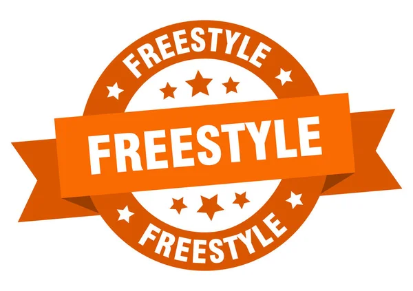 Freestyle lint. Freestyle ronde oranje teken. Vrije stijl — Stockvector