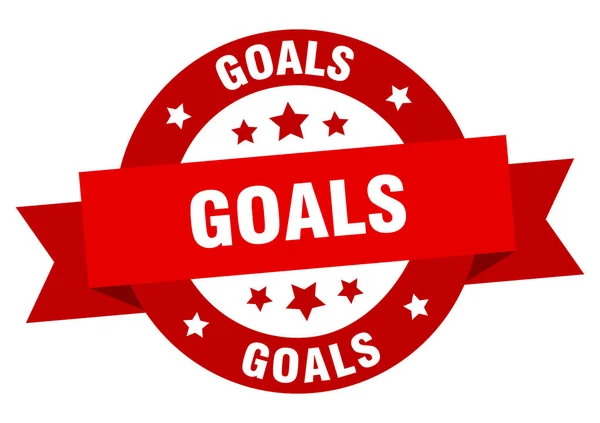 Goals ribbon. goals round red sign. goals — Stock Vector