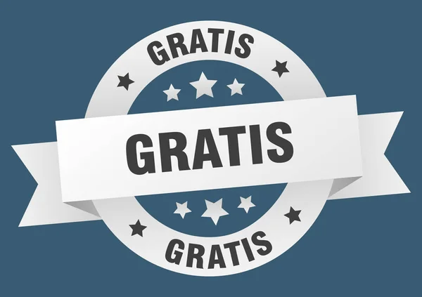 Gratis. gratis je kulaté bílé znaménko. Gratis — Stockový vektor