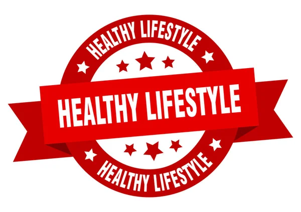 Healthy lifestyle ribbon. healthy lifestyle round red sign. healthy lifestyle — Stock Vector