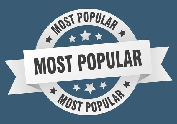 La cinta más popular. signo blanco redondo más popular. más popular — Archivo Imágenes Vectoriales