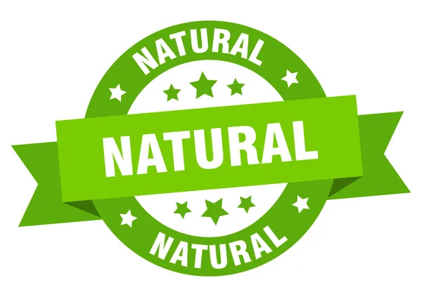 Cinta natural. signo verde redondo natural. naturales — Vector de stock