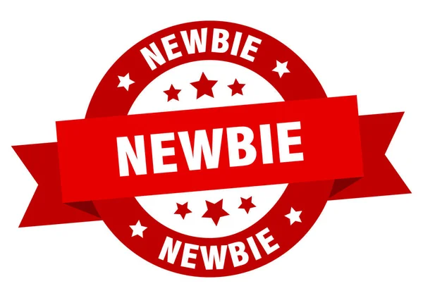 Newbie lint. newbie ronde rode teken. Newbie — Stockvector