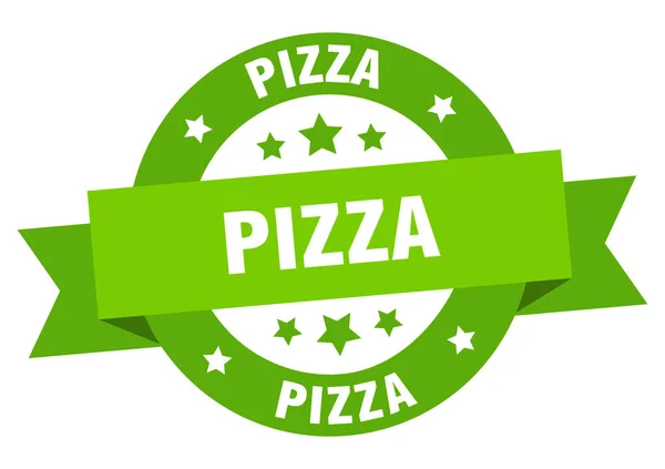 Pizza lint. Pizza ronde groene teken. Pizza — Stockvector