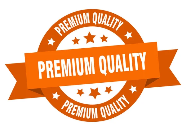 Premium-Qualitätsband. Premium-Qualität rundes orangefarbenes Zeichen. Premiumqualität — Stockvektor