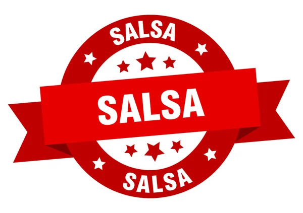 Ruban de salsa. salsa ronde signe rouge. salsa — Image vectorielle