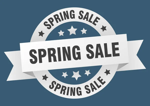 Bahar satış kurdelesi. bahar satış yuvarlak beyaz işareti. bahar satışı — Stok Vektör