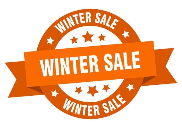 Winter verkoop lint. winter verkoop ronde oranje teken. winter Sale — Stockvector