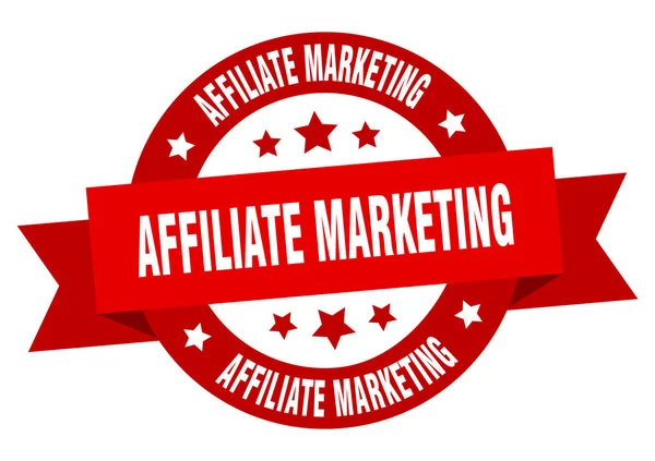 Affiliate marketing ribbon. affiliate marketing round red sign. affiliate marketing — Stock Vector