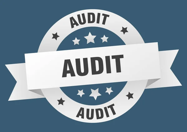Audit ribbon. audit round white sign. audit — Stock Vector