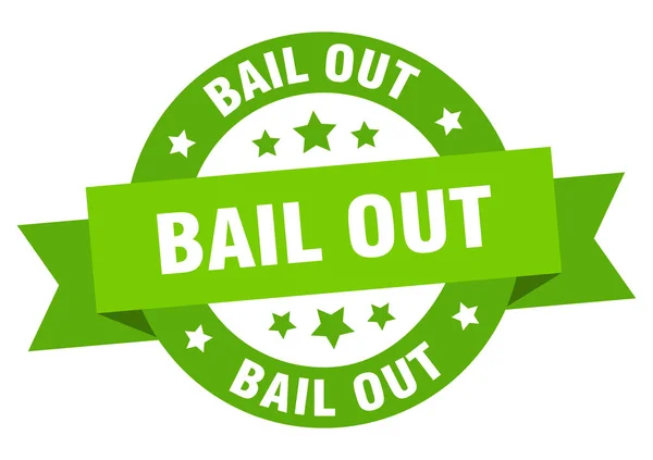 Bail uit lint. bail out ronde groene teken. bail out — Stockvector