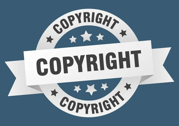 Ruban de copyright. copyright rond signe blanc. droit d'auteur — Image vectorielle