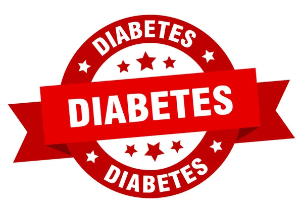 Diabetes-Schleife. Diabetes rundes rotes Zeichen. Diabetes — Stockvektor