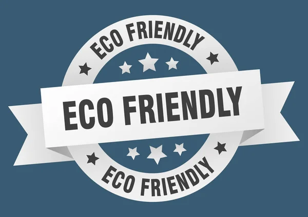 Eco vriendelijke lint. eco vriendelijke ronde witte teken. Eco friendly — Stockvector