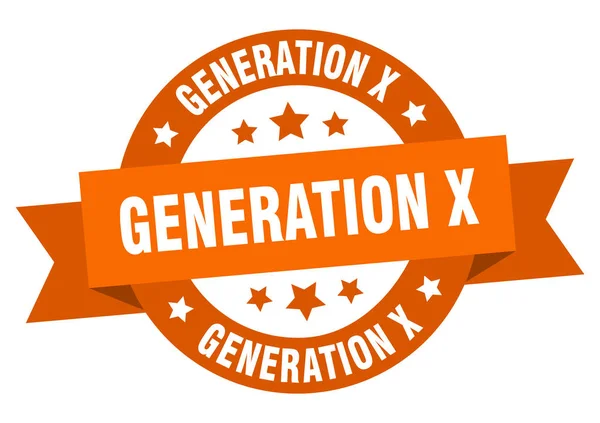 Cinta de generación x. generación x signo redondo naranja. generación x — Archivo Imágenes Vectoriales