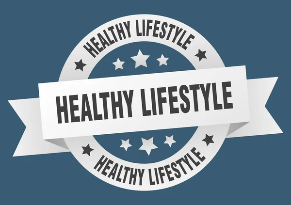 Nastro stile di vita sano. stile di vita sano segno bianco rotondo. stile di vita sano — Vettoriale Stock